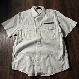 Harley Davidson Mens Short Sleeve Button Up‎ Shirt White Motor Cycles 1903 XL